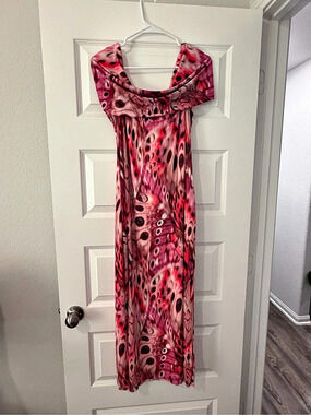AFRM Mirabel Dress - Blush Butterfly Abstract Maxi Dress XL